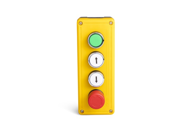 PY Series Plastic 4 Holes B200E30 + 2*B111DBOY + B100DY Yellow-Black Control Box
